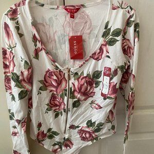 Guess Pink Floral Bodysuit NWT